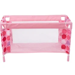 Lit parapluie pliable pour poupon motif rond rose