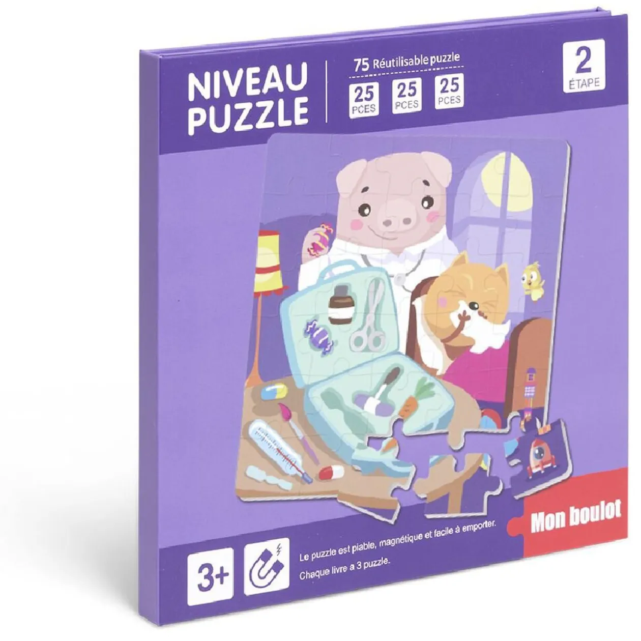Livre 3 puzzles magnétiques pour enfant