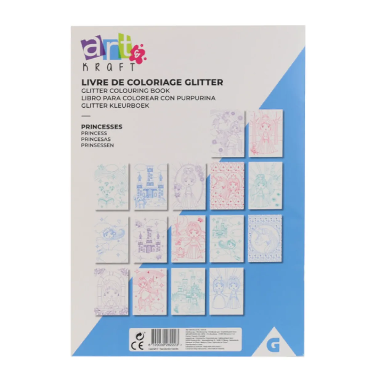 Livre de coloriage glitter princesses