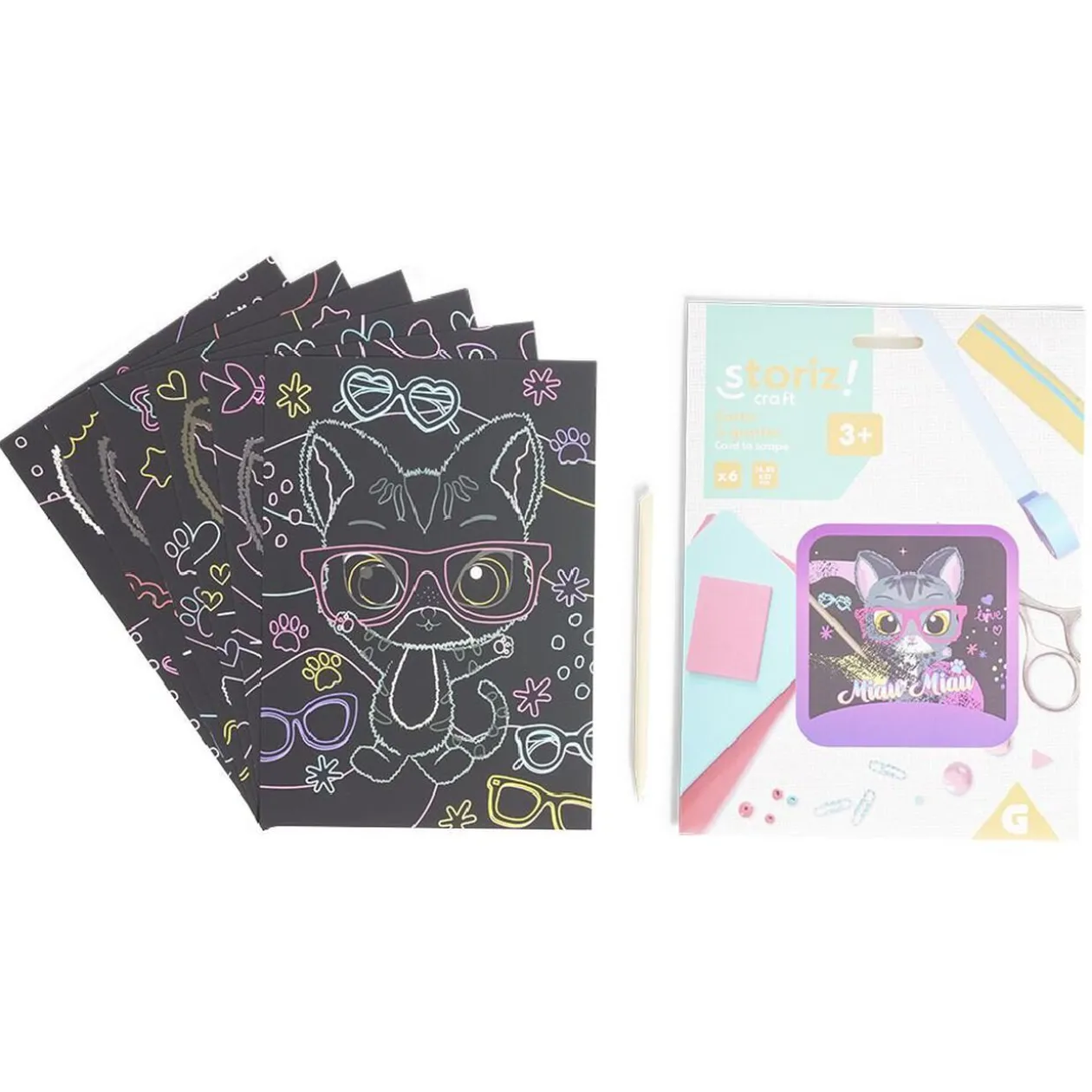 Livre scratch art enfant - 6 cartes à gratter