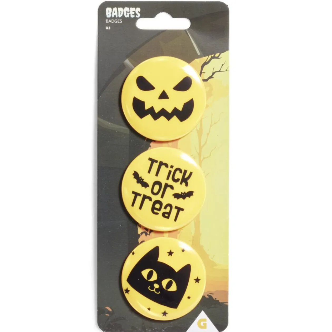 Lot de 3 badges Halloween