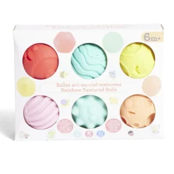 Lot de 6 balles éveil texturées thème émoji multicolore