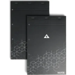 Lot de 2 bloc-notes perforés à grands carreaux A4 - 160 pages