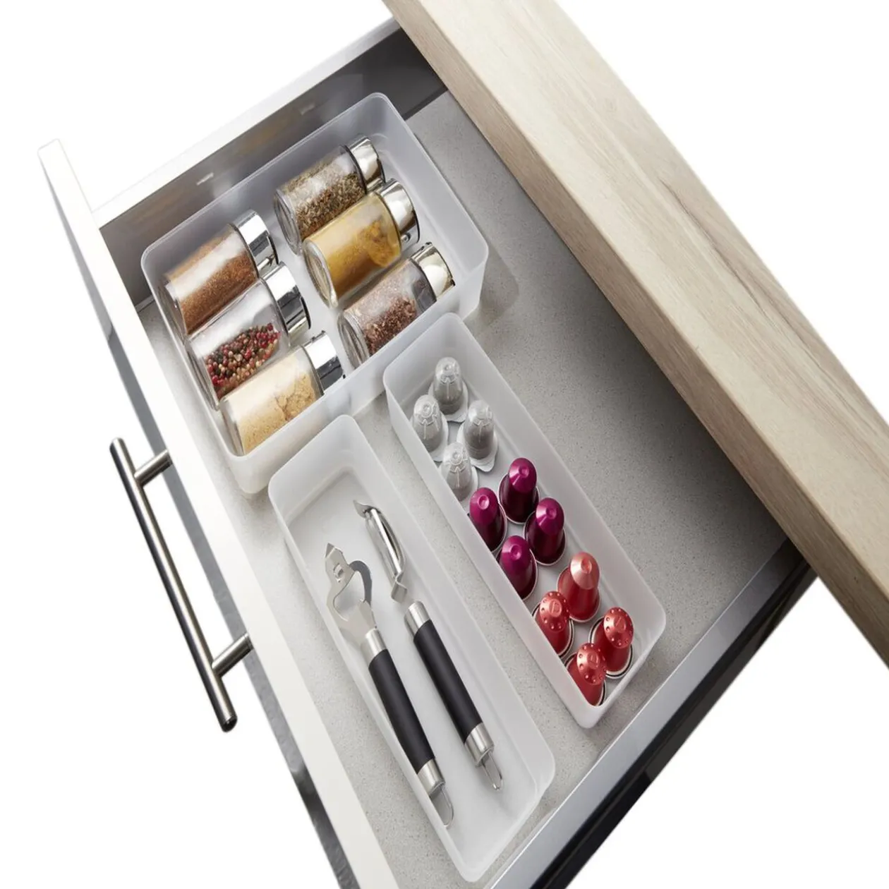 Lot de 3 boîtes de rangement pour tiroirs