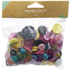 Lot de 100 boutons multicolores