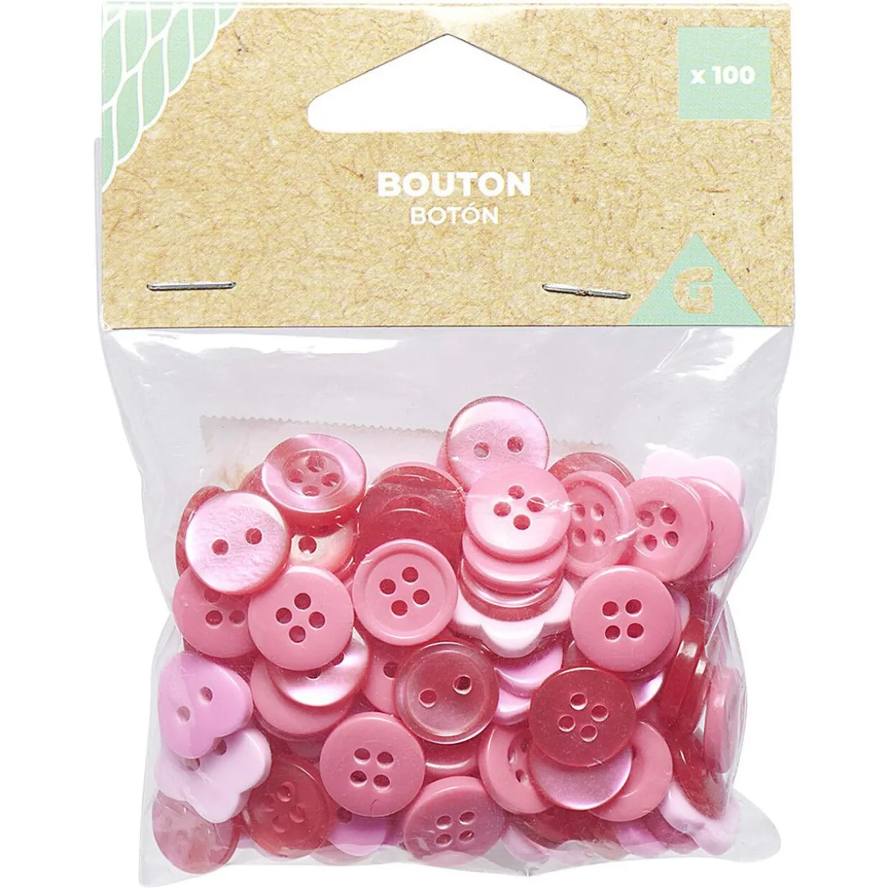 Lot de 100 boutons rouges