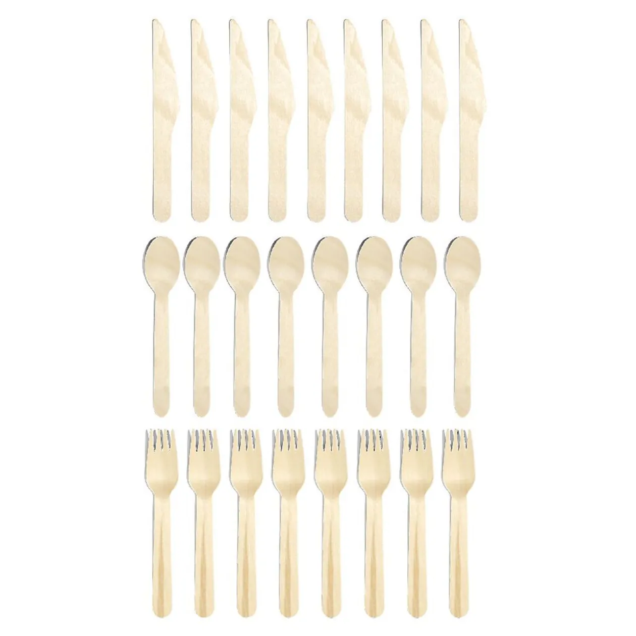 Lot de 24 couverts en bois