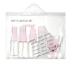 Lot de 6 flacons de voyage avec trousse plastique
