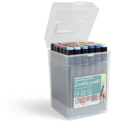 Lot de 36 marqueurs à base d'eau double pointe plastique noir + 3 ans