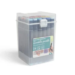 Lot de 36 marqueurs à base d'eau double pointe plastique noir + 3 ans