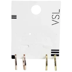 Lot de 2 paires de boucles d'oreilles créoles métal strié rose x1 et doré x1