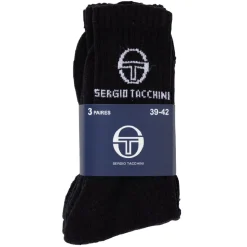 Lot de 3 paires de chaussettes Sergio Tacchini coton noir
