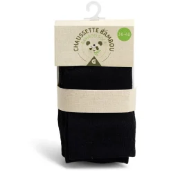 Lot de 2 paires de chaussettes 36/40 en fibre de bambou noir