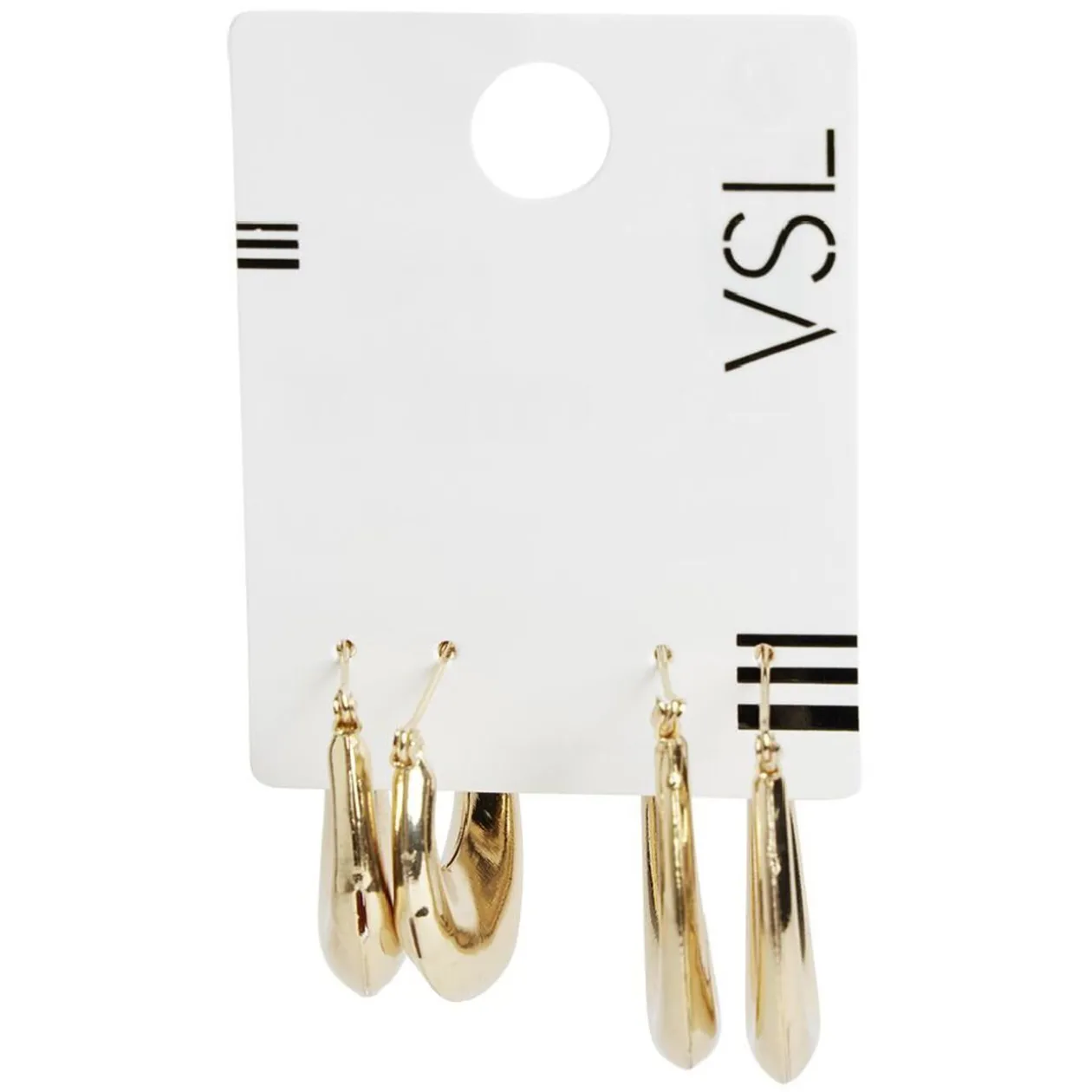 Lot de 2 paires de mini créoles épaisses en métal doré