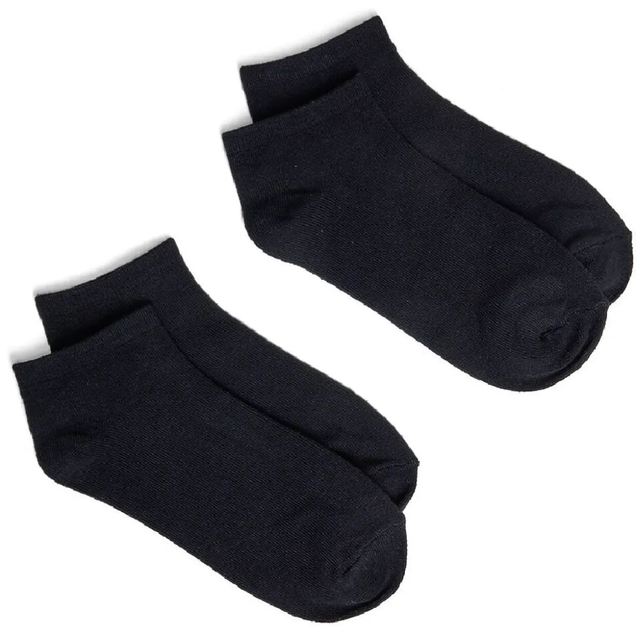Lot de 2 paires de socquettes 41/45 en fibre de bambou noir