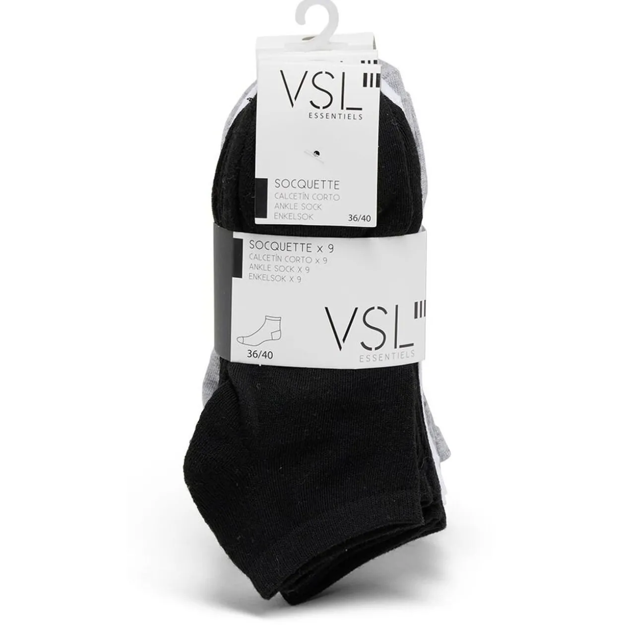 Lot de 9 paires de socquettes 36/40