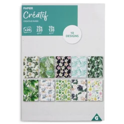 Lot de 20 papiers créatifs 10 designs - 4 modèles