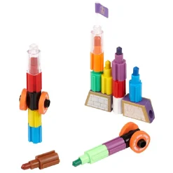 Lot de 6 pastels empilables + 2 gommes