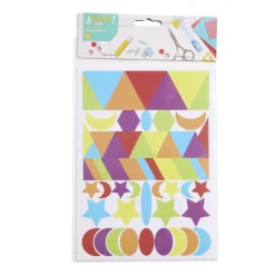 Lot de 5 planches de gommettes autocollantes multicolores