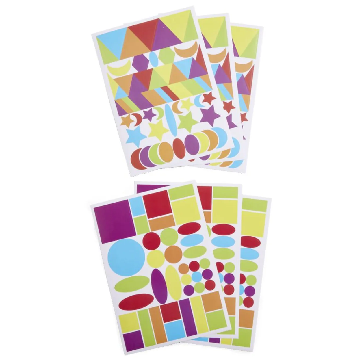 Lot de 5 planches de gommettes autocollantes multicolores