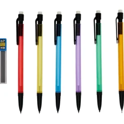 Lot de 6 portes mines HB 0,7mm avec 12 recharges