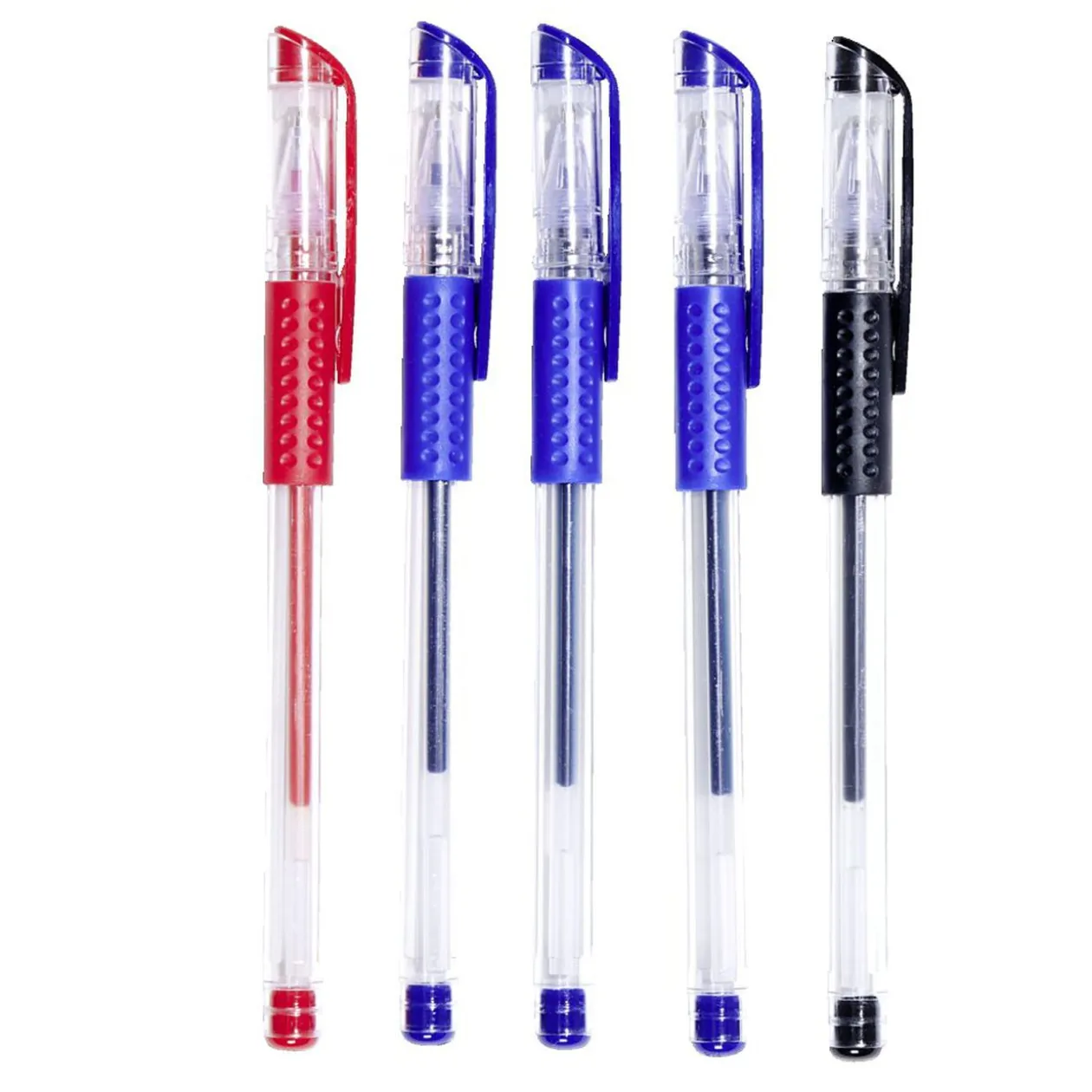 Lot de 5 stylos à encre bleu/noir/rouge 0,6mm
