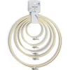 Lot de 5 tambours à broder différents diamètres bambou beige