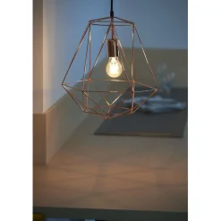 Luminaire à suspension filaire en métal cuivre