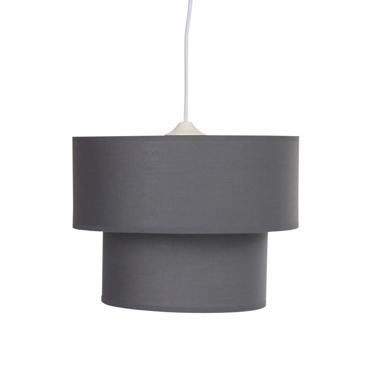 Luminaire à suspension filaire moderne en tissu gris