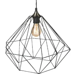Luminaire à suspension filaire géométrique noire