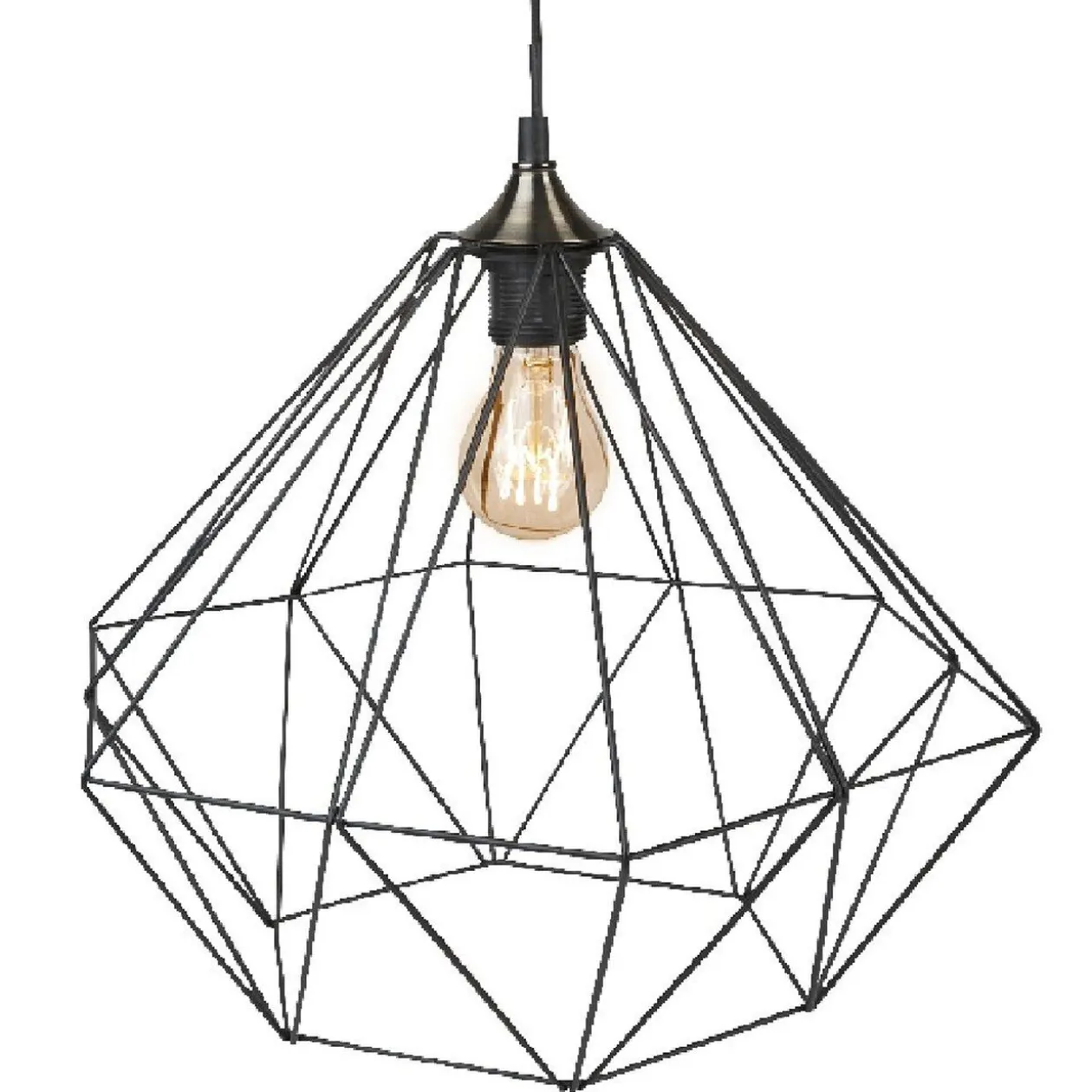 Luminaire à suspension filaire géométrique noire