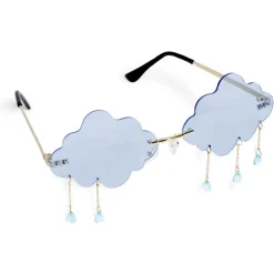 Lunettes fantaisie adulte nuage bleu avec pendentifs
