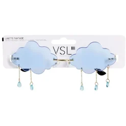 Lunettes fantaisie adulte nuage bleu avec pendentifs