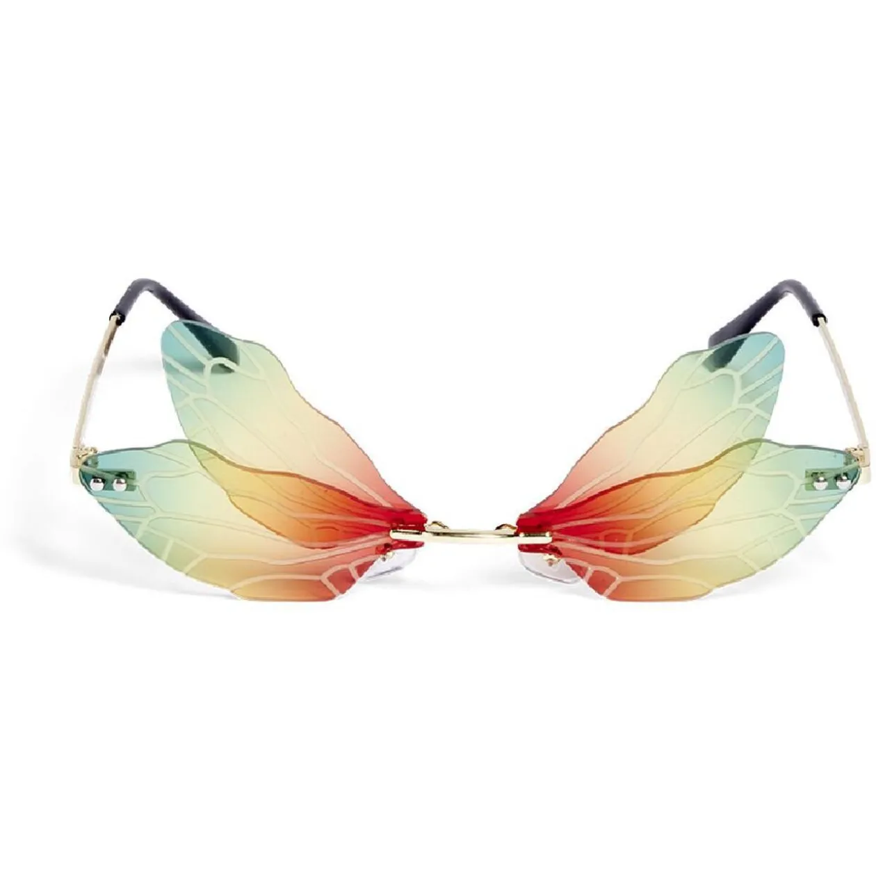 Lunettes fantaisies adulte libellule orange et vert