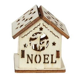 Maison de Noël ajourée motif et inscription à décorer en bois x2
