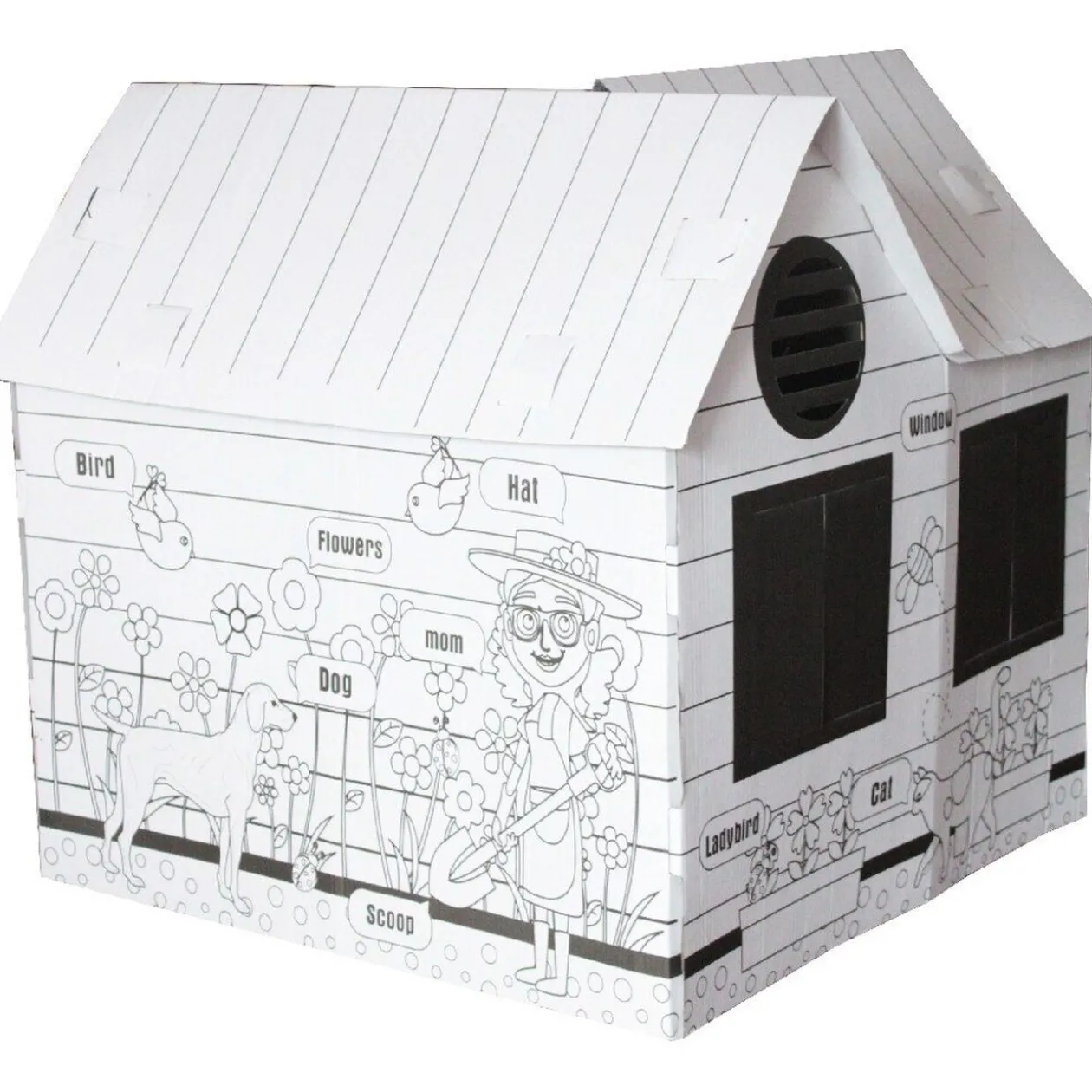 Maison en carton à colorier