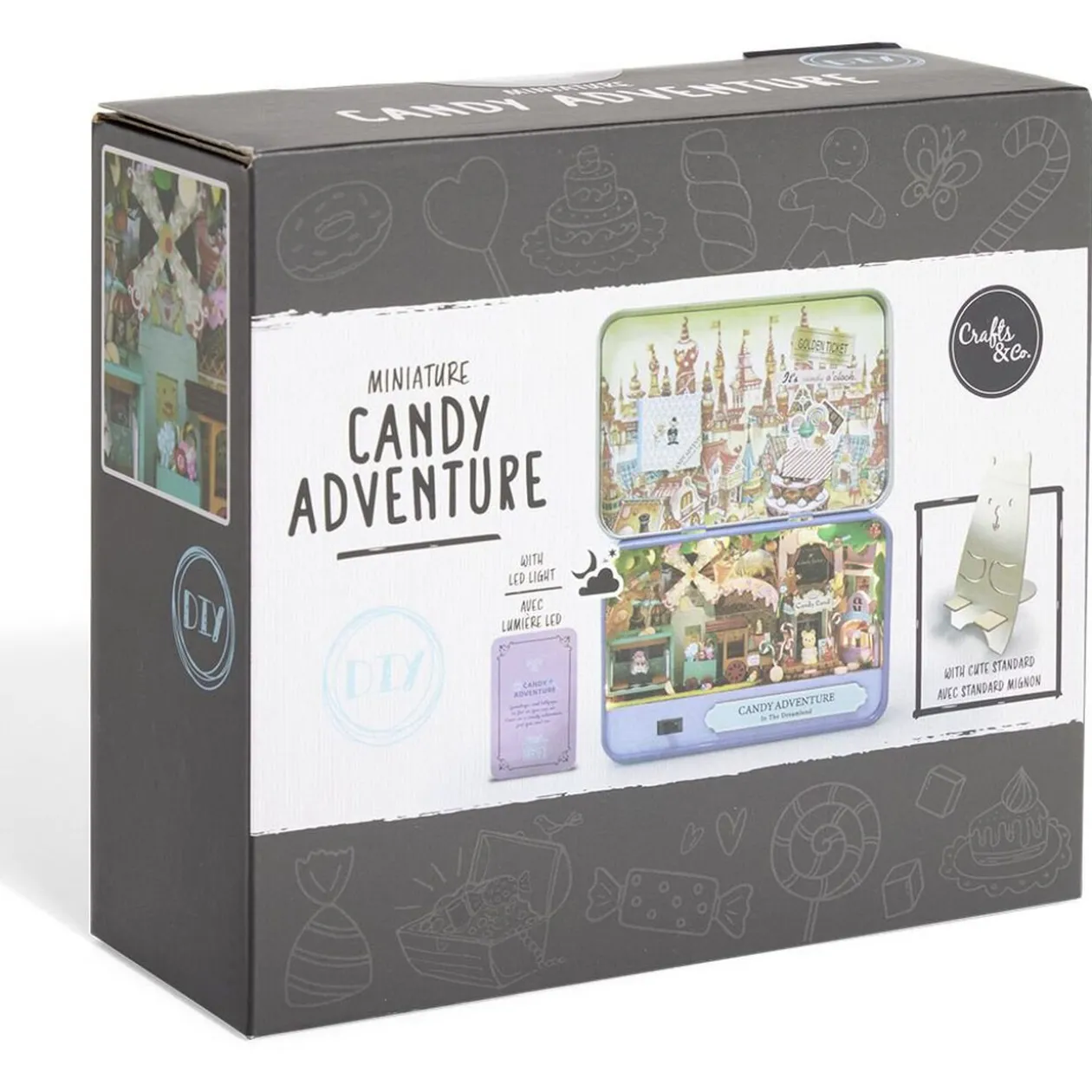 Maison miniature à assembler avec lumière LED - Candy Adventure