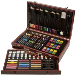 Mallette d'artiste peinture et dessin 112 pièces