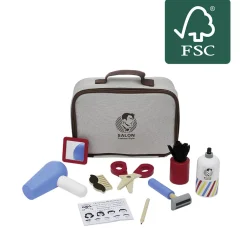 Mallette du barbier avec accessoires en bois