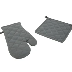 Manique et gant de cuisine gris