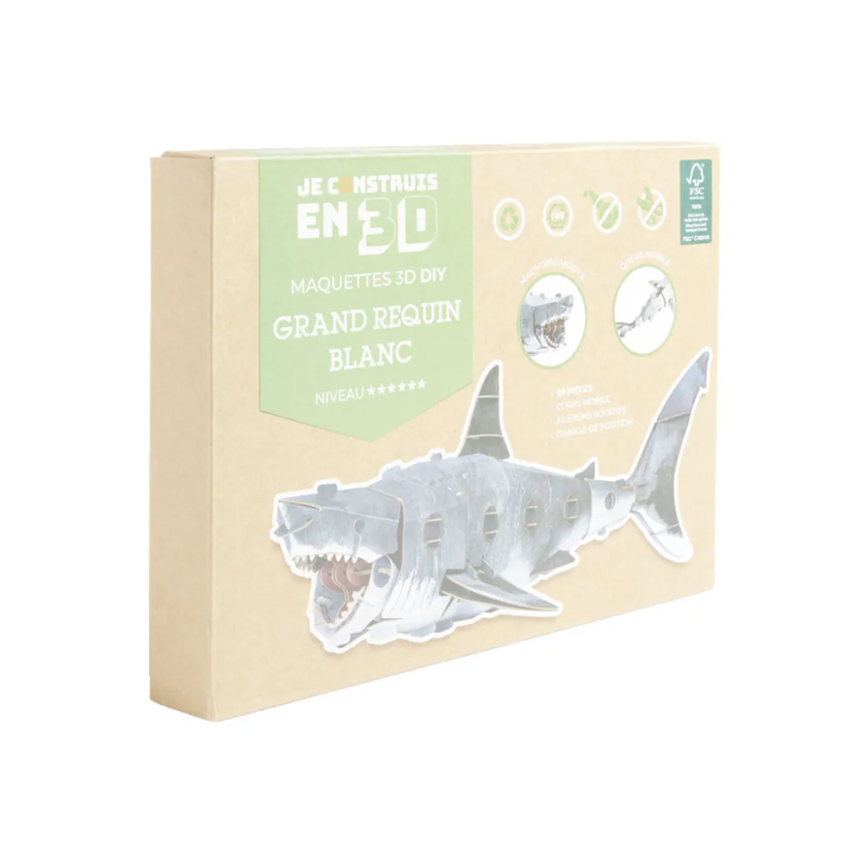 Maquette 3D requin enfant 99 pièces 44x25xH16cm