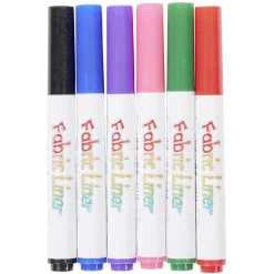 Marqueur textile pointe 1-2mm x6