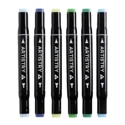 Marqueurs à double pointe teintes bleu/violet H18,5cm 6 pièces