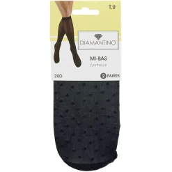 Mi-bas fantaisie noir 20D x2