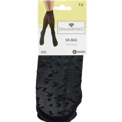 Mi-bas fantaisie noir 20D x2