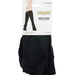 Mi-bas opaque noir 20D x3