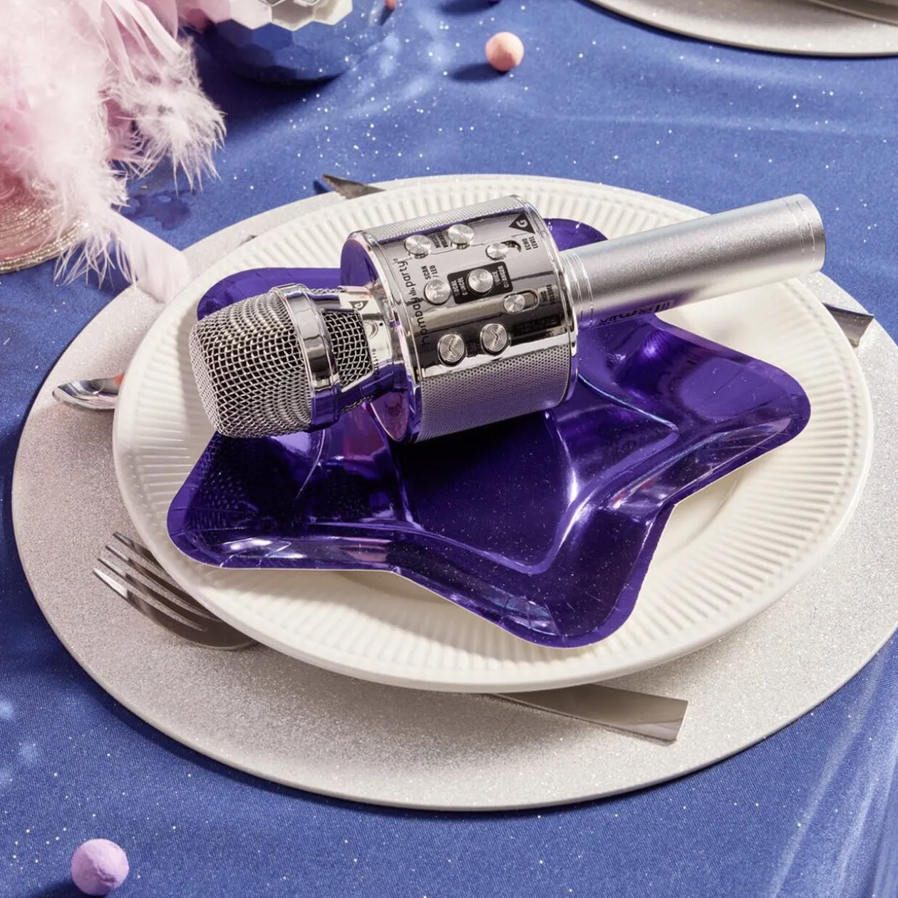 Micro karaoké avec LED multicolores 3 fonctions VOIX