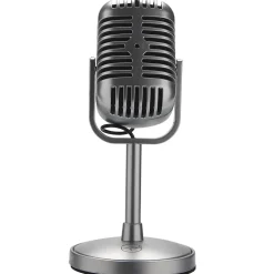 Micro pour PC bureau design vintage finition chromée