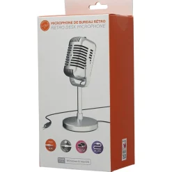 Micro pour PC bureau design vintage finition chromée