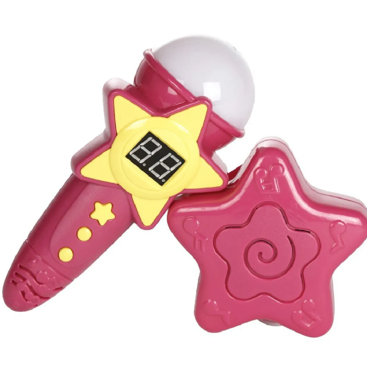 Microphone enregistreur et enceinte rose jouet